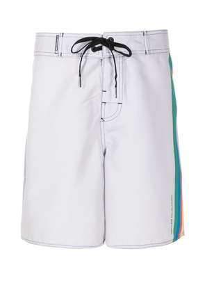 Osklen stripe-print bermuda swim shorts - Neutrals