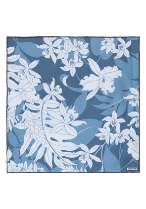 TOM FORD floral-print silk pocket square - Blue