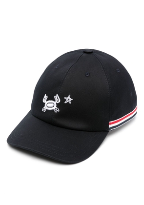 Thom Browne crab-embroidered cotton baseball cap - Blue