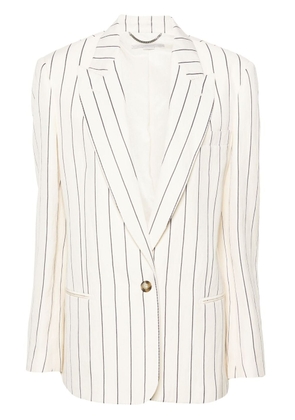 Stella McCartney striped single-breasted blazer - White