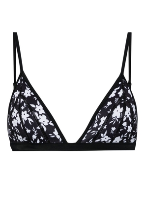 Duskii triangle-cup floral-print bikini top - Black