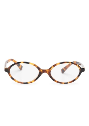 Miu Miu Eyewear tortoiseshell oval-frame glasses - Brown