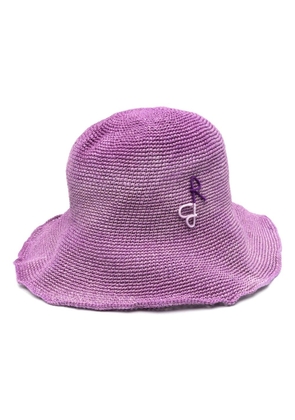 Ruslan Baginskiy logo-appliqué straw bucket hat - Purple