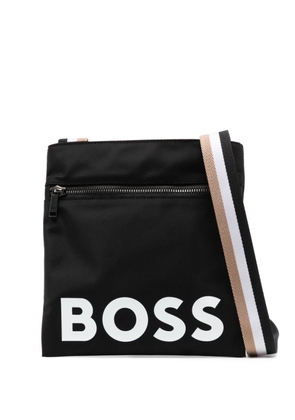 BOSS logo-print messenger bag - Black