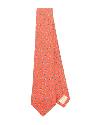 Polo Ralph Lauren embroidered-motif linen tie - Orange