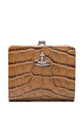 Vivienne Westwood crocodile-embossed leather wallet - Brown