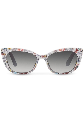 Dolce & Gabbana Eyewear cat eye-frame gradient sunglasses - White