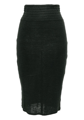 Alaïa Pre-Owned knitted midi skirt - Grey