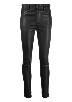 Drome high-waisted leather trousers - Black