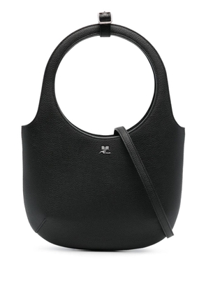 Courrèges Holy grained leather tote bag - Black