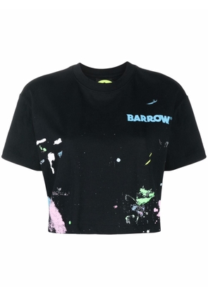 BARROW logo-print cropped T-shirt - Black