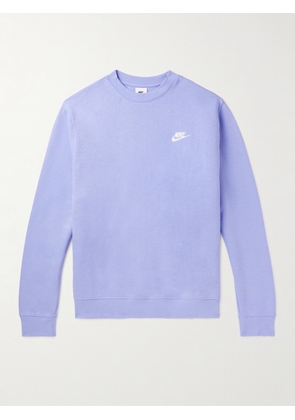 Nike - NSW Logo-Embroidered Cotton-Blend Jersey Sweatshirt - Men - Purple - S