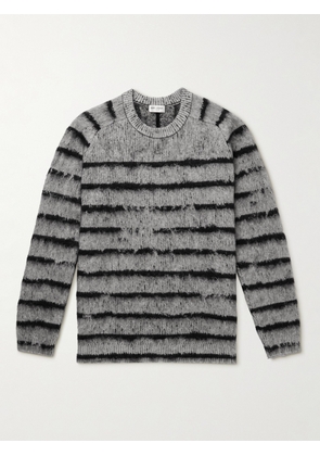 SAINT LAURENT - Striped Wool-Blend Sweater - Men - Gray - S