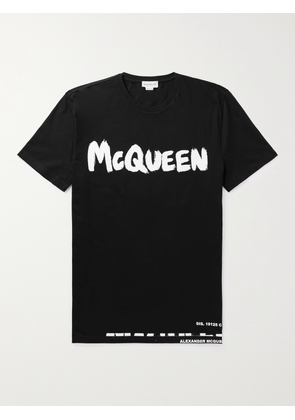 Alexander McQueen - Logo-Print Cotton-Jersey T-Shirt - Men - Black - XS