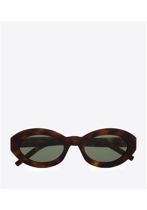 Saint Laurent Tortoiseshell Cassandre Oval Sunglasses
