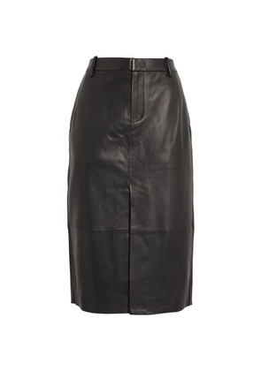 Vince Leather Midi Skirt