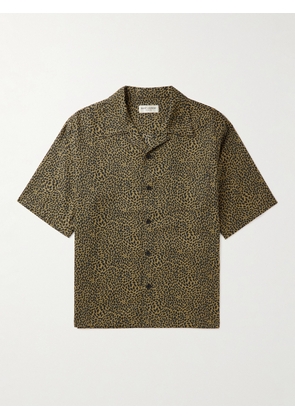 SAINT LAURENT - Camp-Collar Leopard-Print Lyocell and Cotton-Blend Shirt - Men - Brown - XS