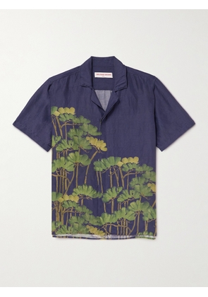 Orlebar Brown - Maitain Fantasy Camp-Collar Floral-Print Linen-Blend Shirt - Men - Blue - S