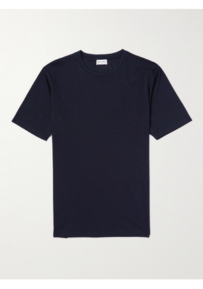 SAINT LAURENT - Wool and Silk-Blend T-Shirt - Men - Blue - XS