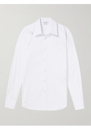 Alexander McQueen - Slim-Fit Harness-Detailed Stretch-Cotton Shirt - Men - White - UK/US 14.5