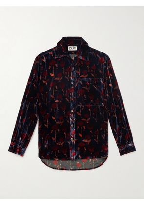 Kartik Research - Floral-Print Silk-Velvet Shirt - Men - Black - S