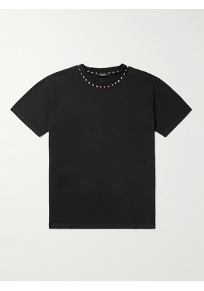 Valentino Garavani - Rockstud Embellished Cotton-Jersey T-Shirt - Men - Black - XS