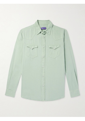 Ralph Lauren Purple Label - Garment-Dyed Lyocell-Twill Western Shirt - Men - Green - S