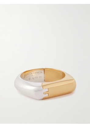 Bottega Veneta - Gold-Plated and Sterling Silver Ring - Men - Silver - 17