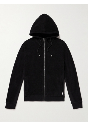 Orlebar Brown - Mathers Panelled Organic Cotton-Terry and Jersey Zip-Up Hoodie - Men - Black - S