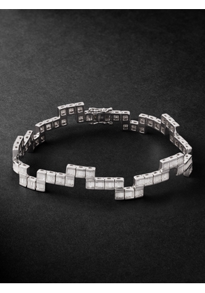 KOLOURS JEWELRY - Tetris White Gold Diamond Bracelet - Men - Silver - 19