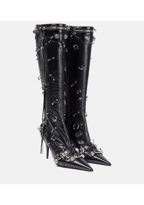 Balenciaga Cagole embellished leather knee-high boots