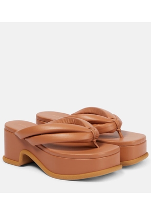 Dries Van Noten Leather platform thong sandals