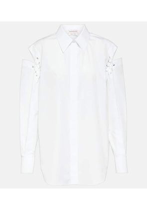 Alexander McQueen Cutout cotton poplin shirt