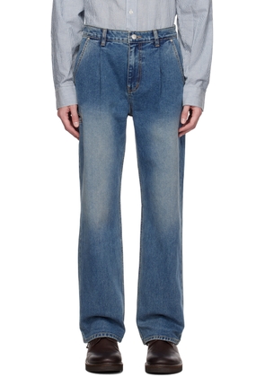 Dunst Blue Pleated Jeans