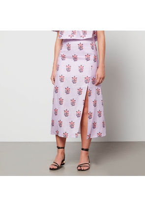 Rhode Latika Linen and Cotton-Blend Midi Skirt - US 2/UK 6
