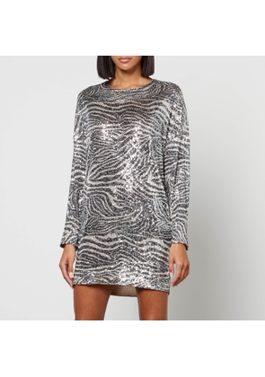 In the Mood for Love Alexandra Sequined Mesh Mini Dress - S