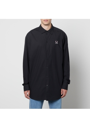 Fred Perry X Raf Simons Oversized Embroidered Cotton-Poplin Shirt - L