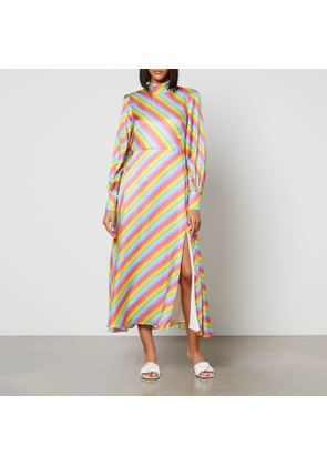 Olivia Rubin Nessie Printed Satin Midi Dress - UK 6
