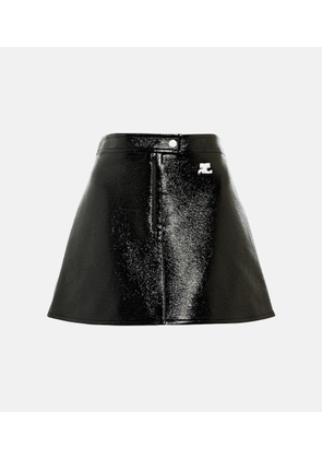 Courrèges Logo A-line faux leather miniskirt