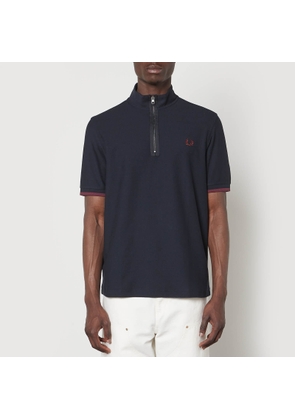 Fred Perry Cotton Half-Zip Polo Shirt - S