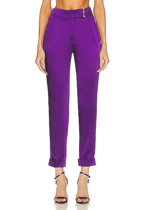 TOM FORD Satin Slim Tailored Pant in Purple Dalhia - Purple. Size 42 (also in ).