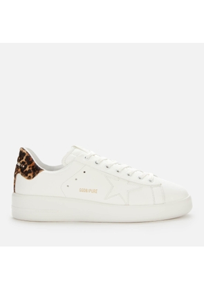 Golden Goose Men's Pure Star Chunky Leather Trainers - White/Leopard - UK 11