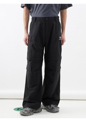 Balenciaga - Logo-embroidered Technical Cargo Trousers - Mens - Black - M