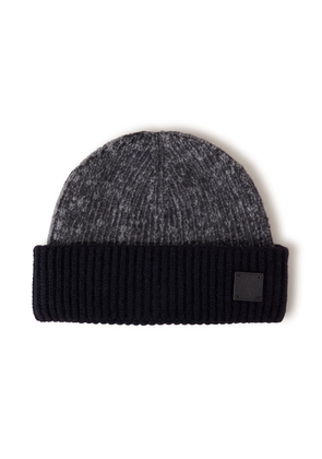 Mulberry Melange & Solid Block Colour Beanie - Night Sky-Pale Grey