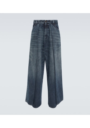 Balenciaga Pleated high-rise wide-leg jeans