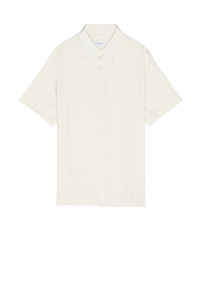 SATURDAYS NYC Bruce Leopard Shirt in Ivory - White. Size L (also in M, S, XL/1X).