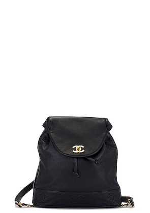 chanel Chanel Caviar Triple Coco Turnlock Chain Backpack in Black - Black. Size all.