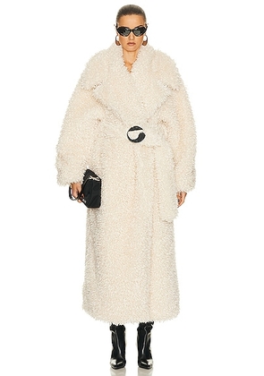 Coperni Belted Maxi Coat in Off White - Ivory. Size 36 (also in ).