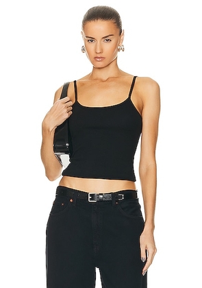 Eterne Thin Strap Fitted Tank Top in Black - Black. Size M (also in ).