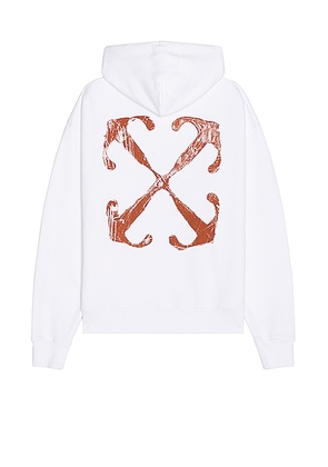 OFF-WHITE Scratch Arrow Skate Hoodie in White - White. Size L (also in S).